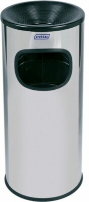 Abfalleimer Mülleimer mit Aschenbecher 30L Edelstahl poliert 65cm Innen/Außen