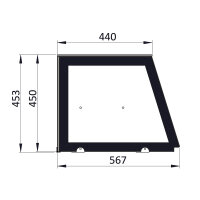 Saladette 2 Türen, 90 x 70 gerader Glasaufbau,...