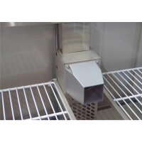 Saladette 2 Türen, 90 x 70 gerader Glasaufbau, Klarglas mit schwarzem Rand