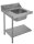 PAL70SX Zulauftisch Links mit Becken 105mm hohen Wandanschluss Korbführungsprofil zur Maschine fallend sowie einem Abstellboard mit 180mm Bodenfreiheit 700x715x850mm B-Ware