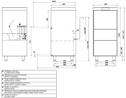 Smeg Geschirrspülmaschine Hochversion Ablaufpumpe Reinigerdosierer Klarspüldosierer 7,3kW 400V B-Ware
