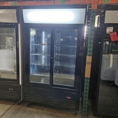 Getränkekühlschrank mit Schiebetüren schwarz 1000 Liter B-Ware