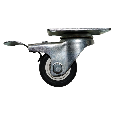 Lenkrolle Ø 6 cm mit Anschraubplatte und Bremse