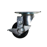 Schwerlastrolle Ø 70 mm mit Anbauplatte und Bremse