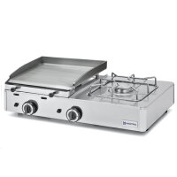 Gas-Kombigrillplatte mit 1 Grillzone und 1 Gasbrenner,...