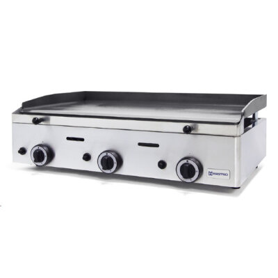 Gas-Grillplatte mit 3 Grillzones, Tischmodell, glatte Platte 6,3 kW
