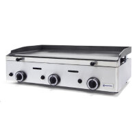 Gas-Grillplatte mit 3 Grillzones, Tischmodell, glatte...