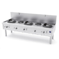 Gas-Wokkochfeld mit 3 Brenner 27,5 kW + 2 Suppenbrenner...