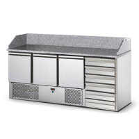 Pizzatisch mit 3 Türen GN 1/1 und 6 neutrale...