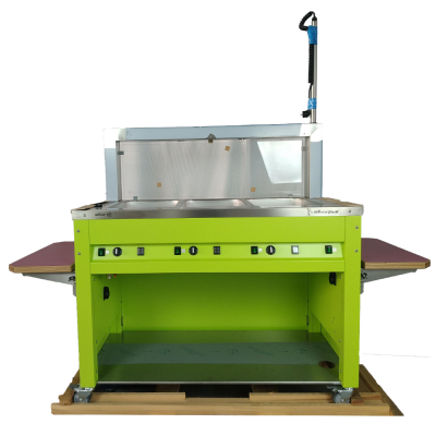 B.PRO BASIC LINE W-3 Ambiance Warmbuffet 3 x GN 1/1 Hustenschutz feste Scheibe Limetten/ Grün Abstellbord links/ rechts abklappbar B-Ware