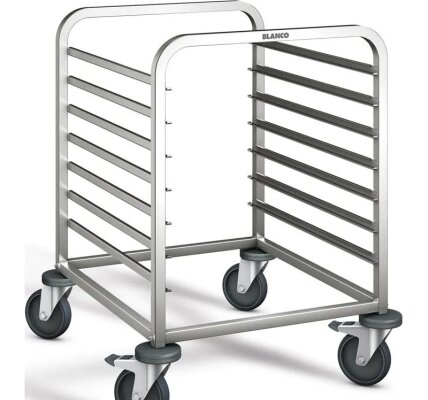 B.PRO Regalwagen aus rostfreiem Edelstahl mit 7 Einschüben für GN2/1 662x733x845mm B-Ware