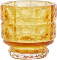 Teelichthalter Windlicht aus Glas Bobbi Ocker Retro...
