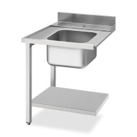Smeg Zulauftisch mit Aufkantung und Grundboden Anbau...