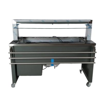 B.PRO BASIC LINE UK-4 Kaltbuffet mit aktiver Umluftkühlung +2°C bis +15°C 4 x GN 1/1  1595 x 690 x 1305 mm B-Ware