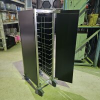 B.PRO Tablett-Abräumwagen für 12 Gastronorm-Tabletts 530x325mm 1 Tür rechts angeschlagen  Seiten- und Rückwandverkleidung Graphitschwarz  468x673x1550mm B-Ware