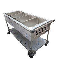 B.PRO Speiseausgabenwagen beheizbar offen 4 Becken separat regel- und beheizbar (+30°C bis +95°C) B-Ware