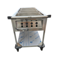 B.PRO Speiseausgabenwagen beheizbar offen 4 Becken separat regel- und beheizbar (+30°C bis +95°C) B-Ware