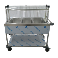 B.PRO Speiseausgabenwagen mit Hustenschutz 3 Einzelbecken...
