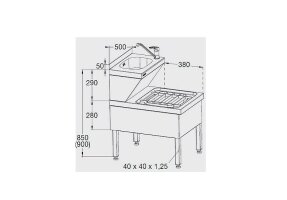 Handwasch-/Ausgussbecken Gewerbespüle mit Fußgestell B.PRO
