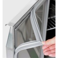 Pizza Kühltisch, Granit Star Galaxy schwarz, 2 Türen 7 ungek. Schubladen, 203x80