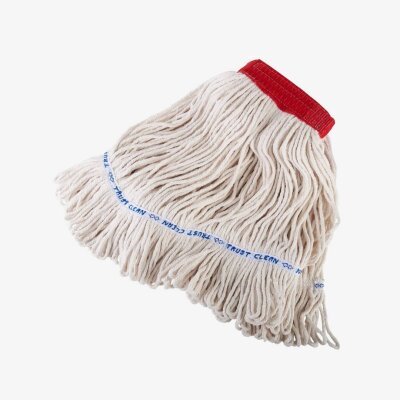 Baumwollmopp Moipp Größe Groß Kopfband Farbe ROT Kopfband Größe 12,7 verfügbare Farbe: WEISS