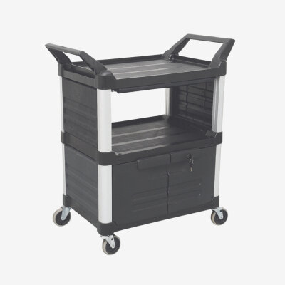 HI5 ® Universalwagen mit abschließbaren Türen und Schublade max. Belastung: 90 kg 85.4 × 47.3 × 96 Farbe: SCHW