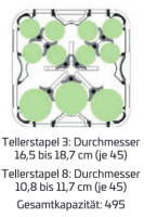 Kompakter verstellbarer Geschirrwagen Maße: 68.0 × 68.0 × 81.0cm verfügbare Farben: Schwarz , dunkel Braun, Gesprenkeltes Grau