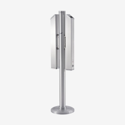 TERMINATOR ® Standaschenbecher für Zigarettenstummel  6,9L 30 x 30 x 125 cm Farbe: METALLIK SILBER