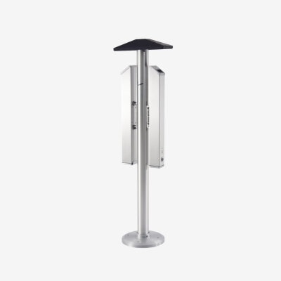 TERMINATOR ® Standaschenbecher für Zigarettenstummel  6,9L 37 x 30 x 138 cm verfügbare Farben: METALLIK SILBER