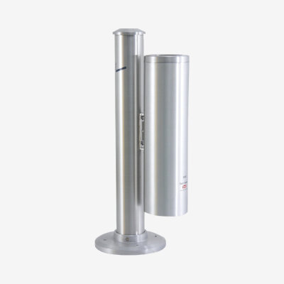 TERMINATOR Standaschenbecher für Zigarettenstummel 6,7L 45 x 30 x 90 cm Farbe: METALLIK SILBER