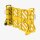 Mobiles Absperrsystem, ca. 4 m lang bestehend aus 16 Verbindungselementen Geschl. 34.9 × 60.0 × 100.0  offen: 398.0 × 60.0 × 100.0  Farbe: GELB
