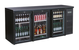 Flaschenkühltisch mit 3 Türen schwarz 540 Liter