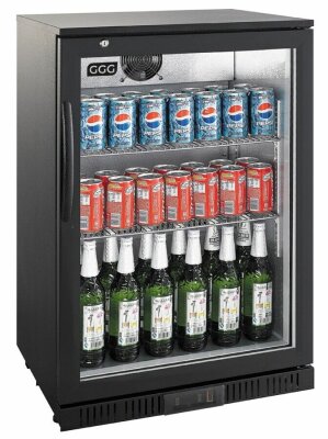 Back-Bar-Flaschenkühlschrank schwarz 138 Liter B-Ware