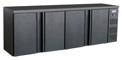 Flaschenkühltisch mit 4 Türen schwarz 698 Liter
