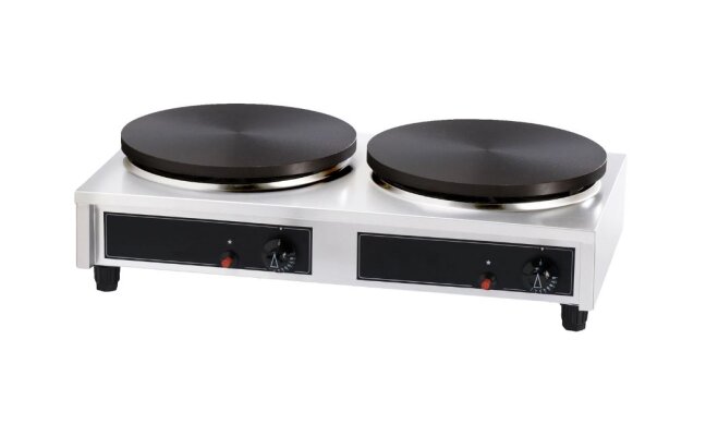 Power Crêpes Gas II, für Propan-/Butangas, 2 plangeschliffene Graugussplatten Ø 400 mm - abnehmbar 860x470x195mm B-Ware