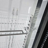 Flaschenkühlschrank mit Schiebetüren schwarz mit weißer Front 1000 Liter B-Ware