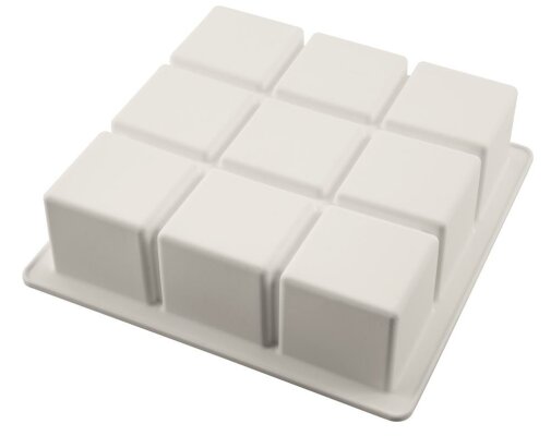 Backform Dessertform Kuchenform Schokoladenform Silikon CUBIK Layout 3x3 1400ml