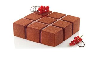 Backform Dessertform Kuchenform Schokoladenform Silikon CUBIK Layout 3x3 1400ml