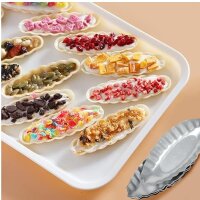 Backform für Biskuits Tartelettes Schiffchen gewellt 9x4cm 996040