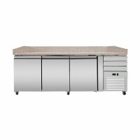 Pizza Kühltisch PRO, Granit rosa-grau, 3 Türen...