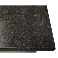 SNACK-Line, Kalte Theke, 6x GN1/1, Granit Star Galaxy schwarz, 223x82x85.5 Glasaufbau Klarglas mit Zwischenablage, H=496mm