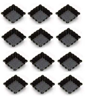 12 x Pralinenform Petit Fours Dessert Förmchen 35x35mm Antihaftbeschichtet