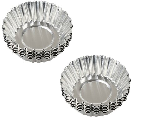12 x Backform Eierkuchenform Muffinform Quicheform °10cm Weißblech