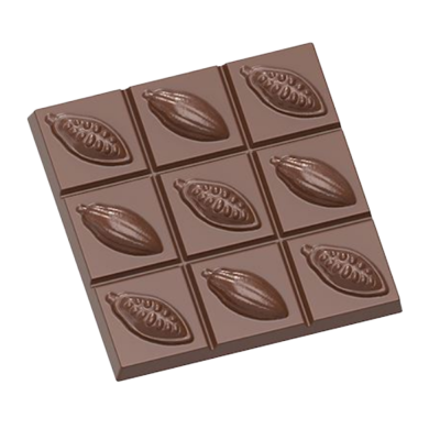 Schokoladenform Motiv Kakaobohnen klein