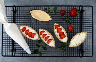 6 x Backform Schiffchen für Desserts + Tartes oval...