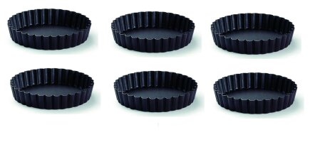 6 x Tortelette Mini-Tart Backform °60mm rund gewellt...