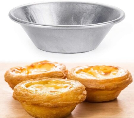 12 x Backform für Pastei de Nata-Törtchen-Mini Kuchen-Pasteten °35mm Weißblech