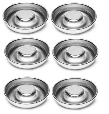 6 x Backform Kuchenform für Savarin Kuchen °70mm Weißblech Antihaft 996071