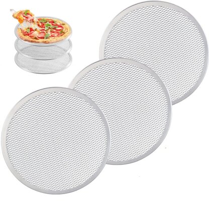 3 x Pizzagitter Abkühlgitter Auftaugitter Kuchengitter Aluminium °483mm