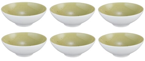 6 x Coupschale Müslischale Salatschale Oliv 14,5cm COUNTRY LIFE Seltmann Weiden